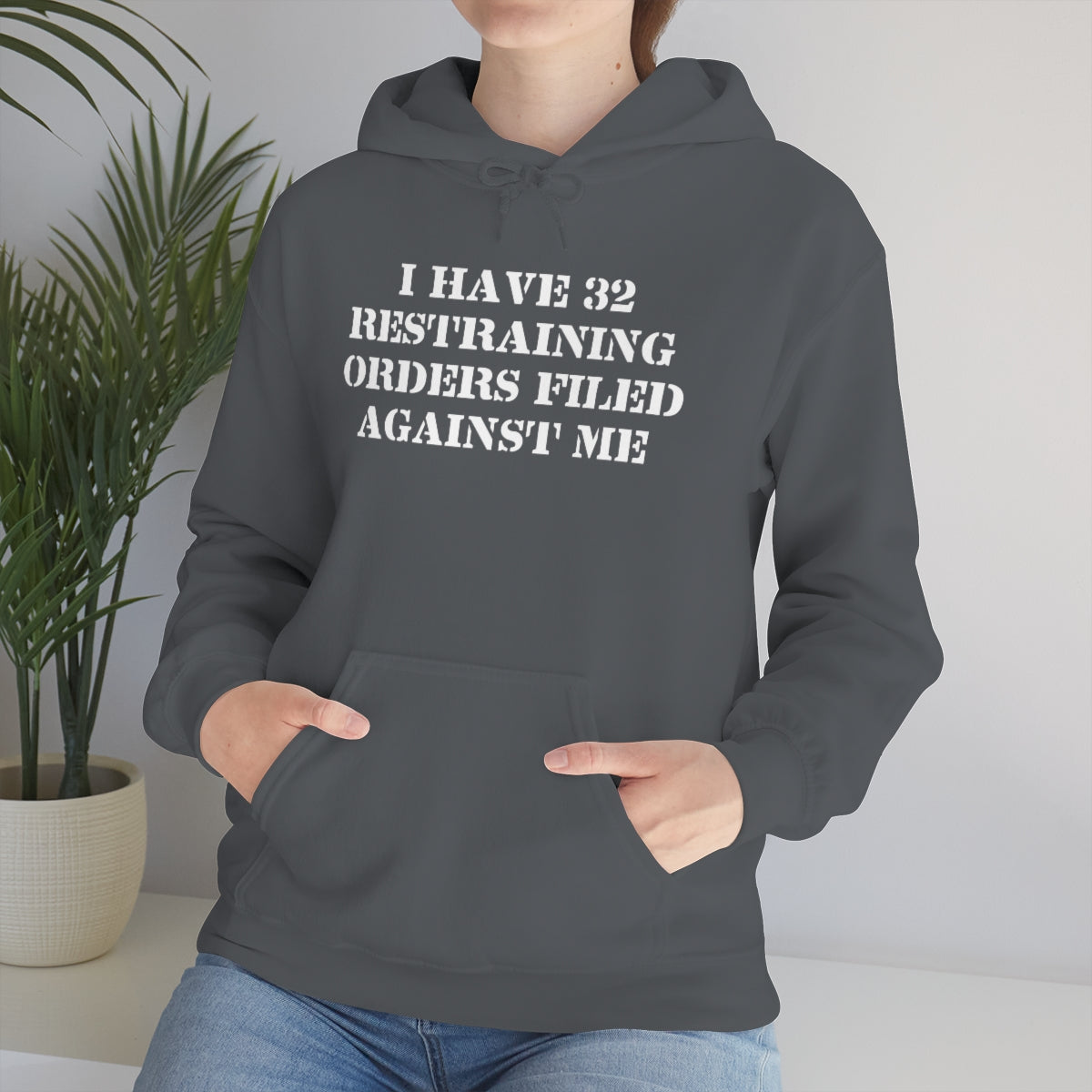 I HAVE 32 RESTRAINING  ORDERS FILED AGAINST ME HOODIE