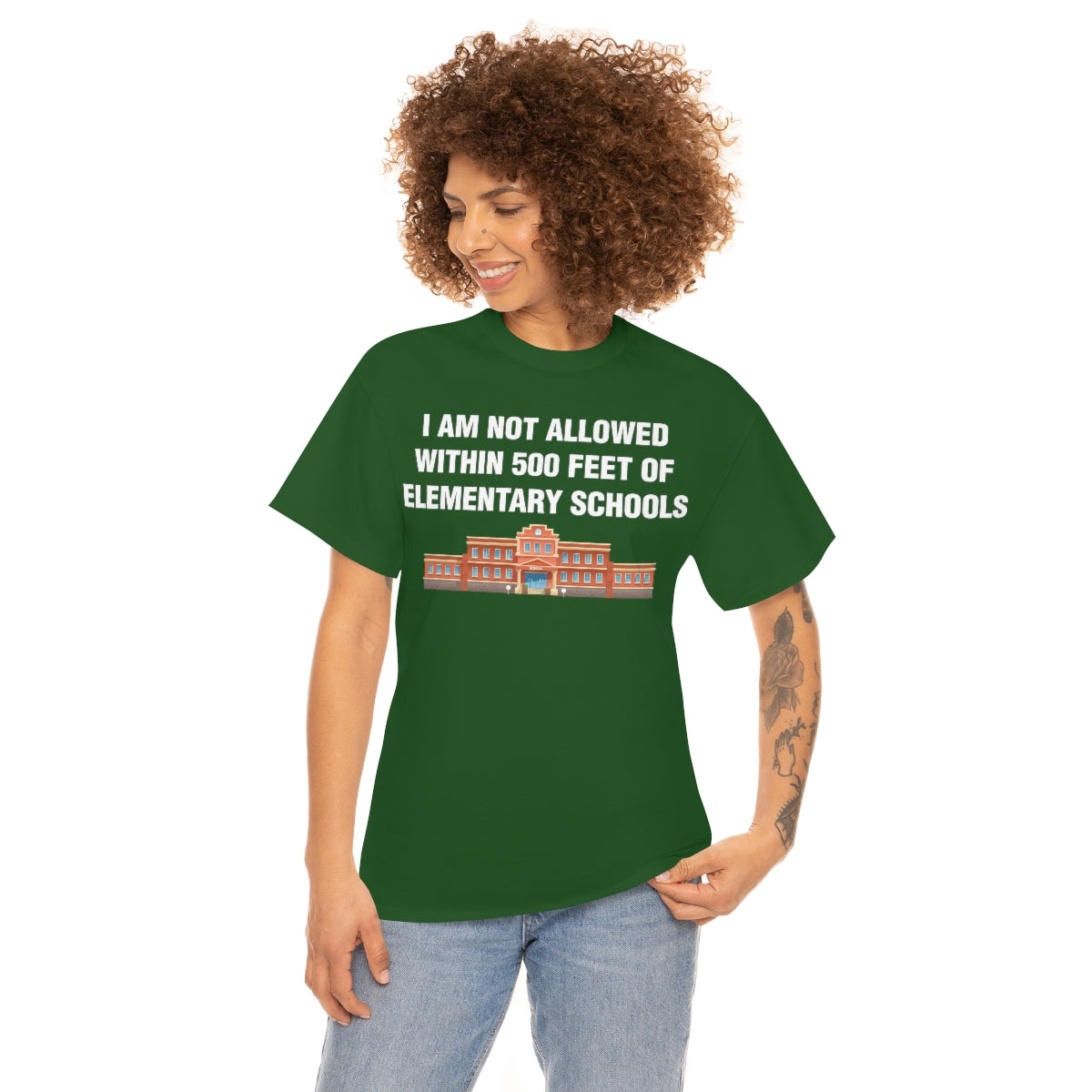 I AM NOT ALLOWED WITHIN 500 FEET OF ELEMENTARY SCHOOLS TEE