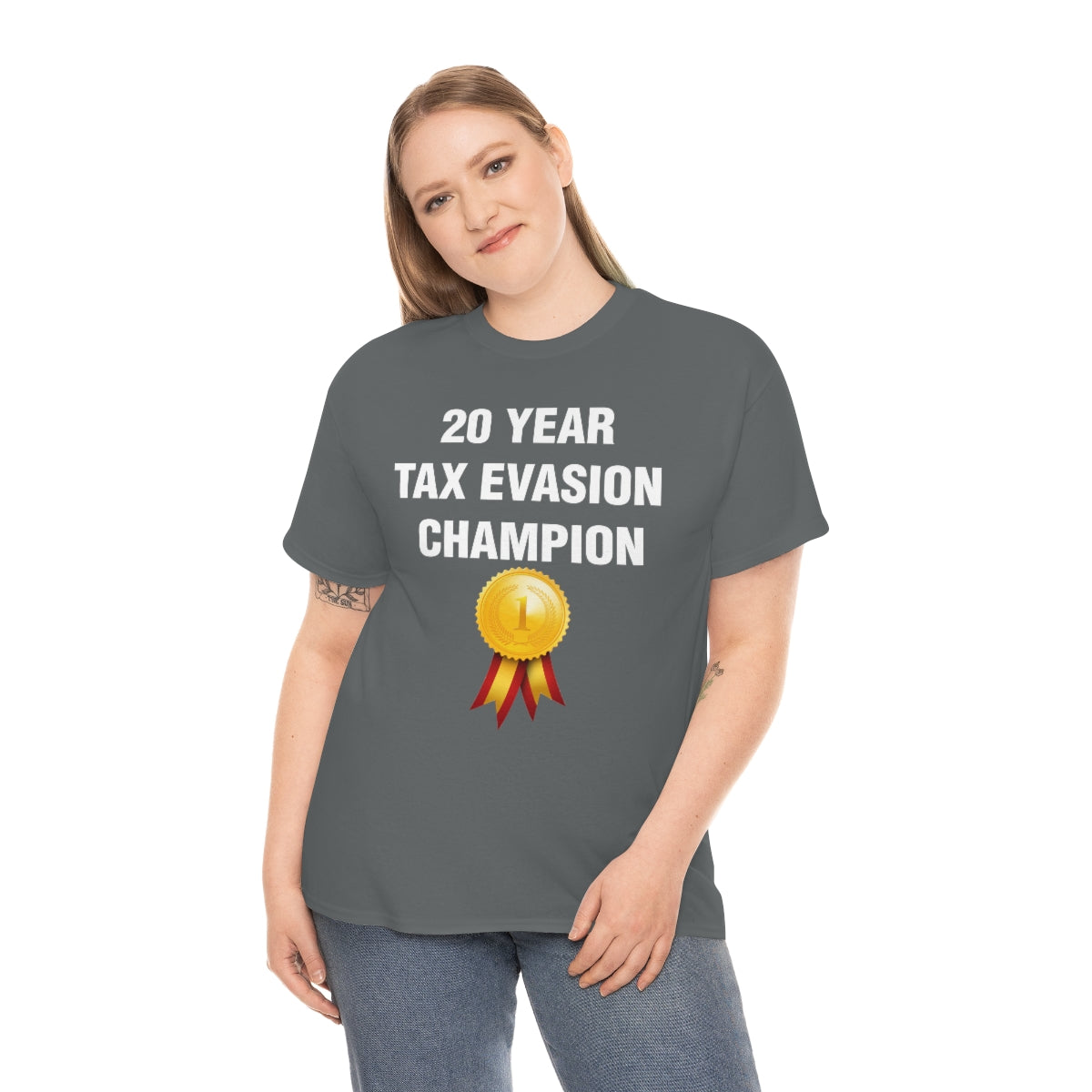 20 YEAR  TAX EVASION  CHAMPION TEE