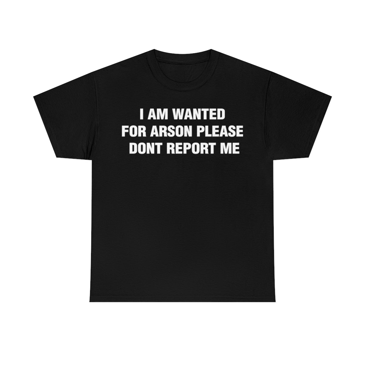 I AM WANTED  FOR ARSON PLEASE  DONT REPORT ME TEE