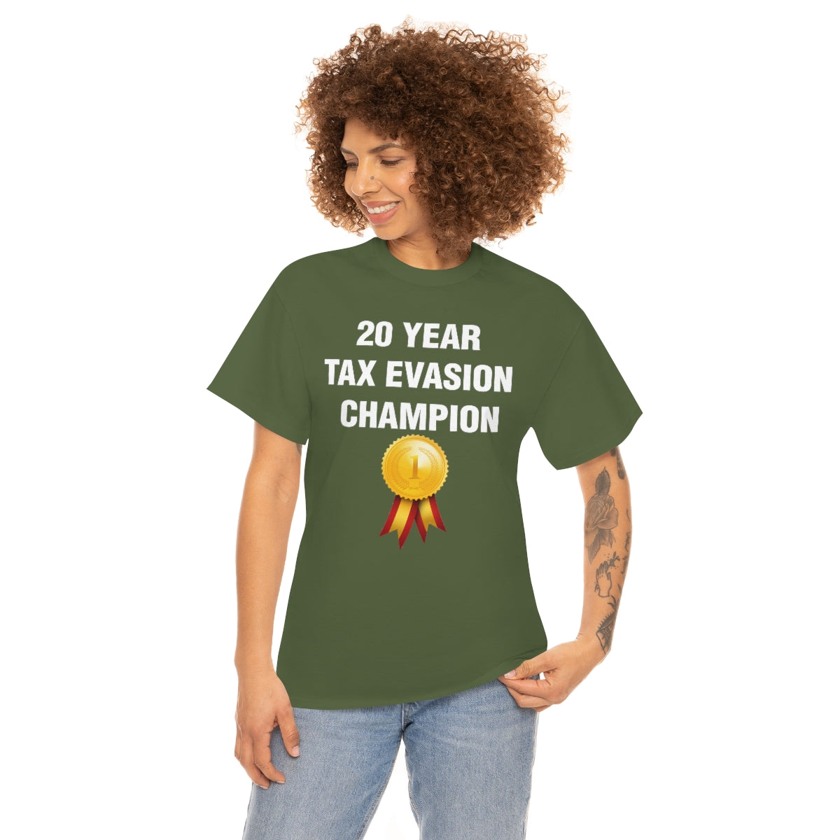 20 YEAR  TAX EVASION  CHAMPION TEE