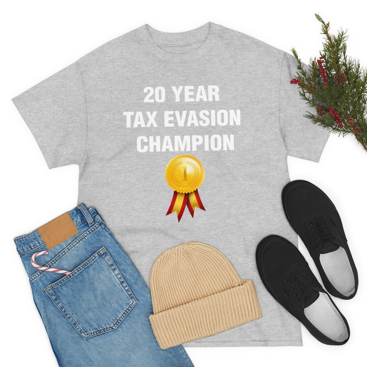 20 YEAR  TAX EVASION  CHAMPION TEE