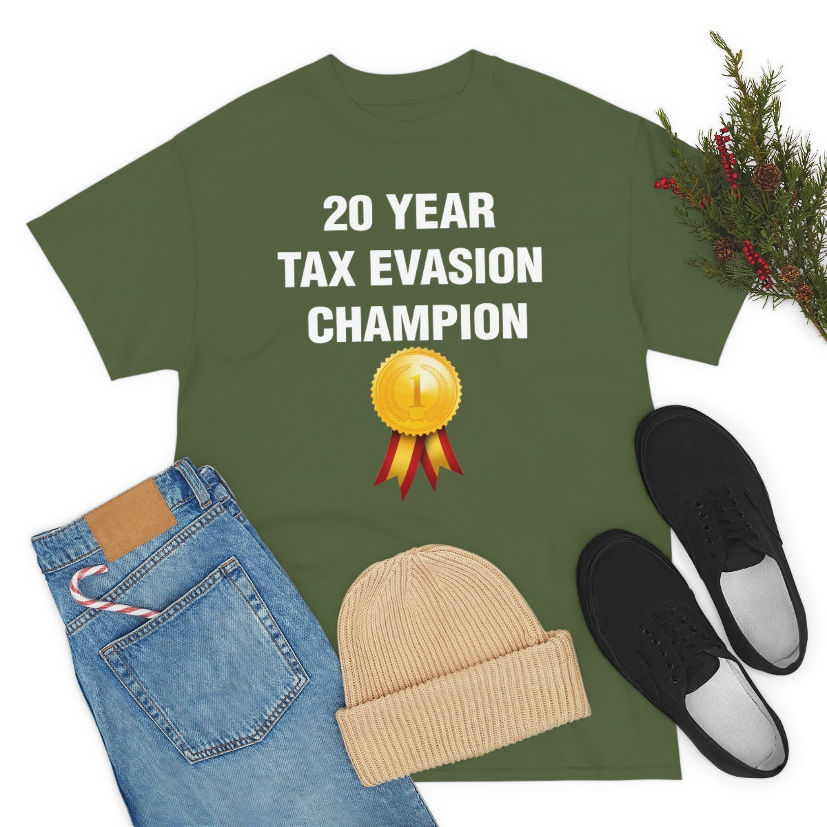 20 YEAR  TAX EVASION  CHAMPION TEE