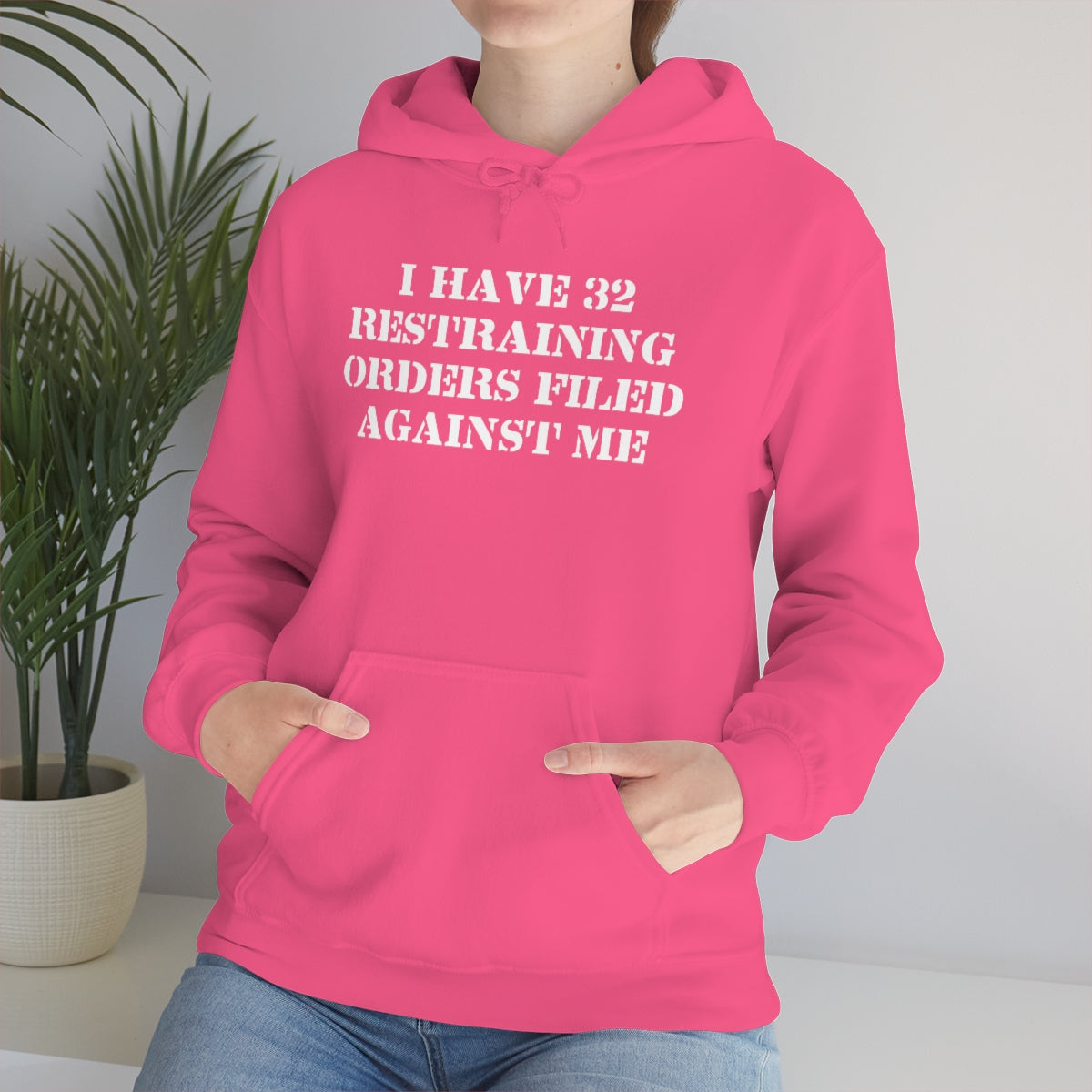 I HAVE 32 RESTRAINING  ORDERS FILED AGAINST ME HOODIE