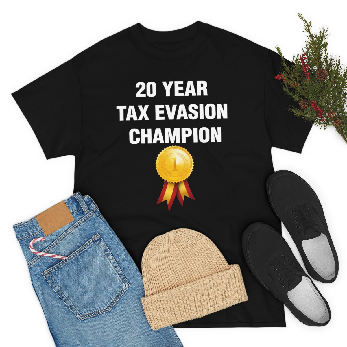 20 YEAR  TAX EVASION  CHAMPION TEE