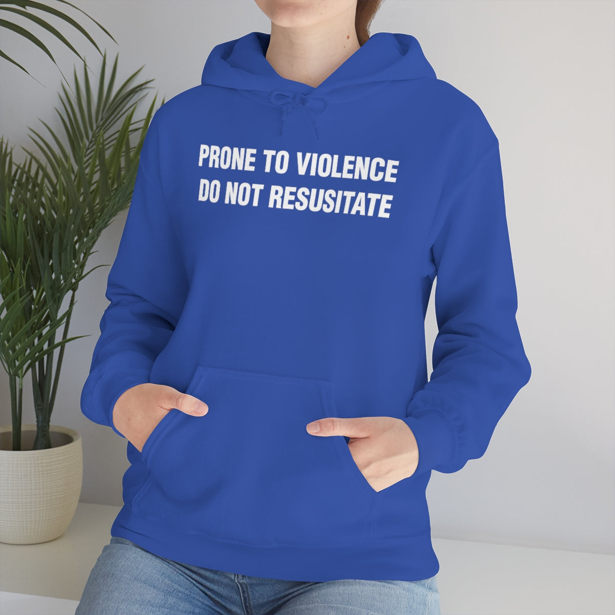 PRONE TO VIOLENCE  DO NOT RESUSITATE HOODIE