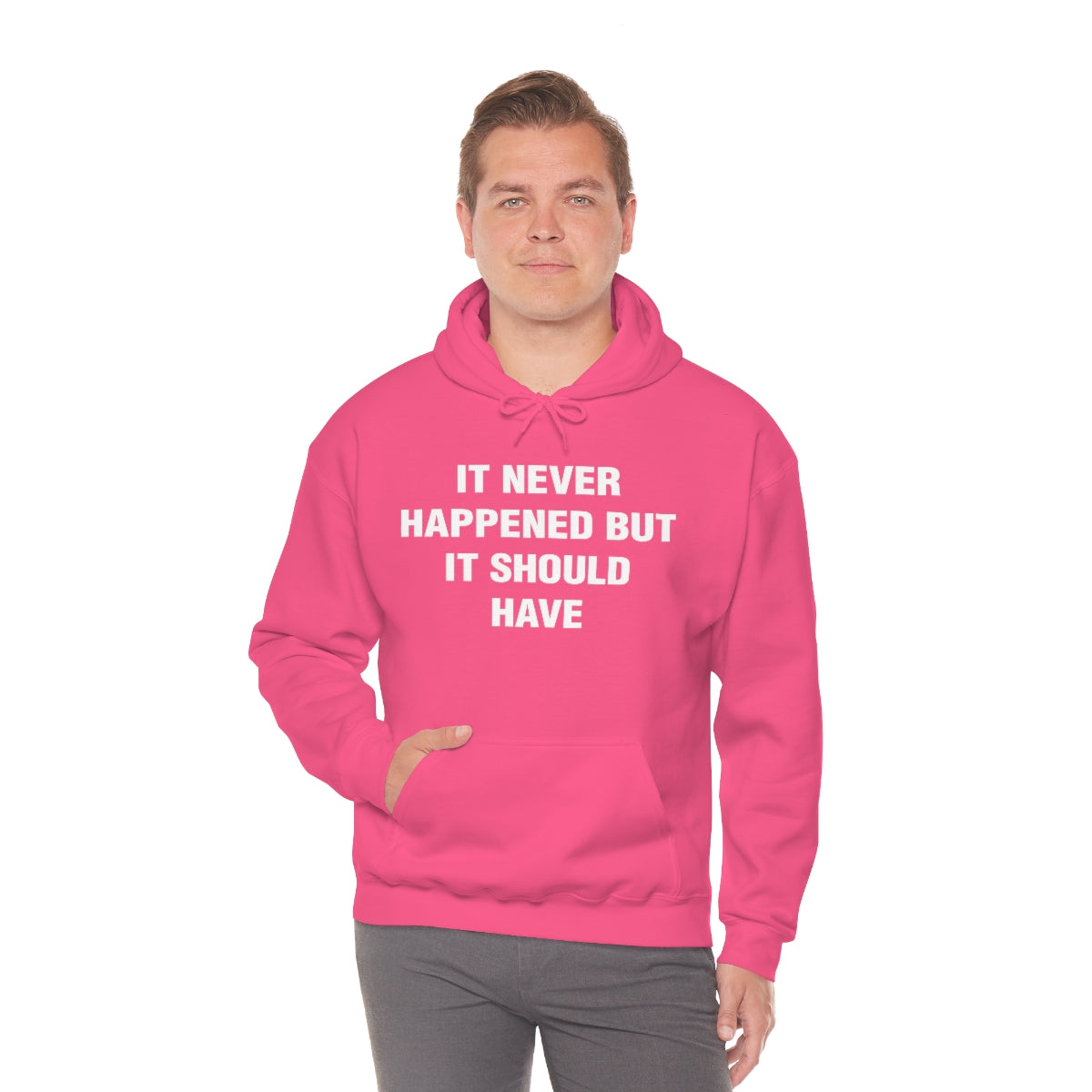 IT NEVER HAPPENED BUT IT SHOULD HAVE HOODIE