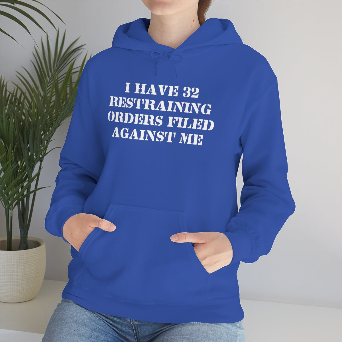 I HAVE 32 RESTRAINING  ORDERS FILED AGAINST ME HOODIE