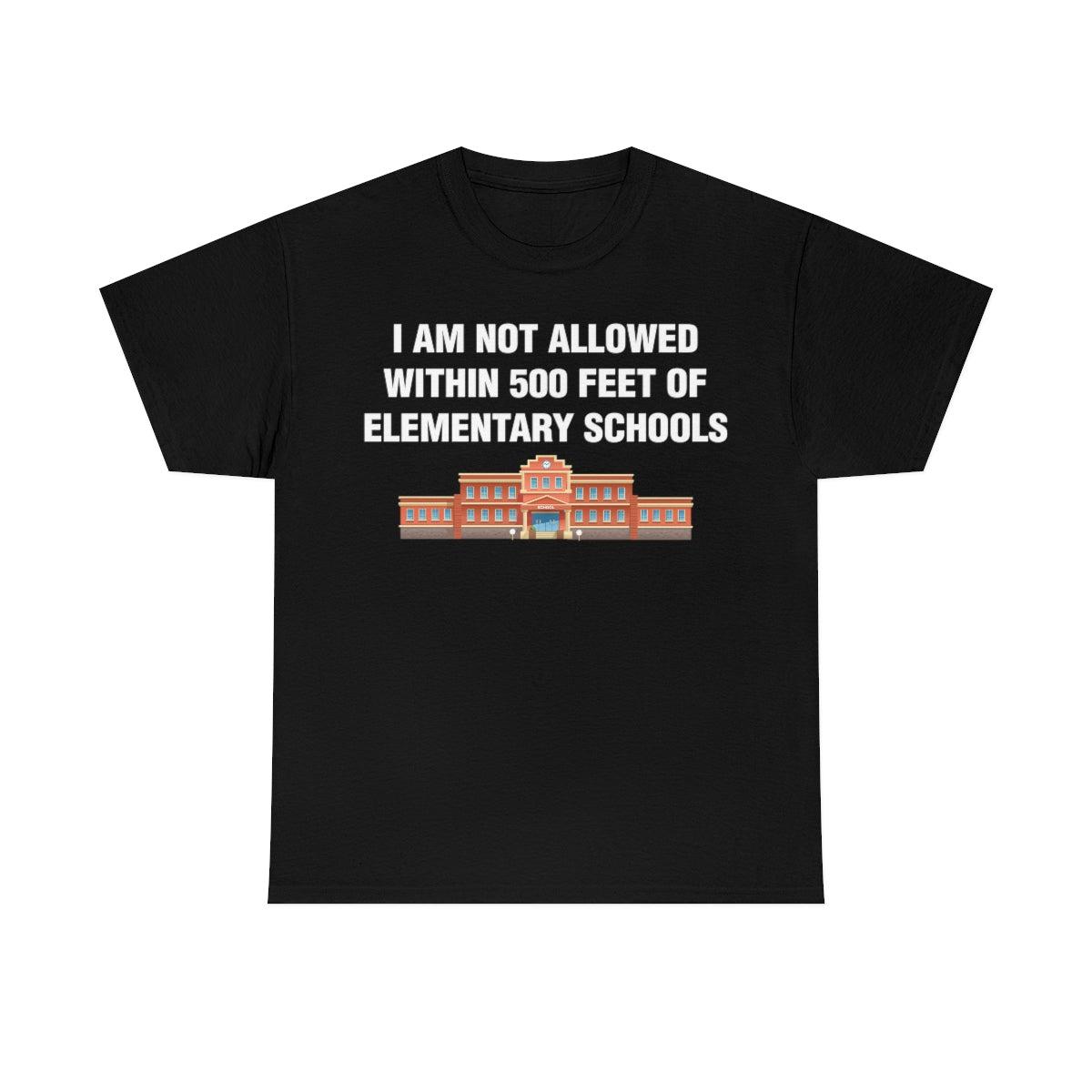 I AM NOT ALLOWED WITHIN 500 FEET OF ELEMENTARY SCHOOLS TEE