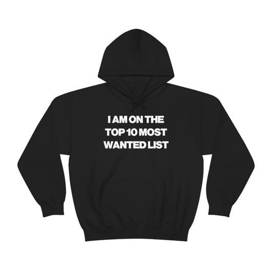 I AM ON THE TOP 10 MOST WANTED LIST HOODIE