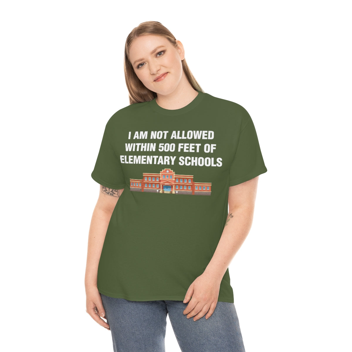 I AM NOT ALLOWED WITHIN 500 FEET OF ELEMENTARY SCHOOLS TEE