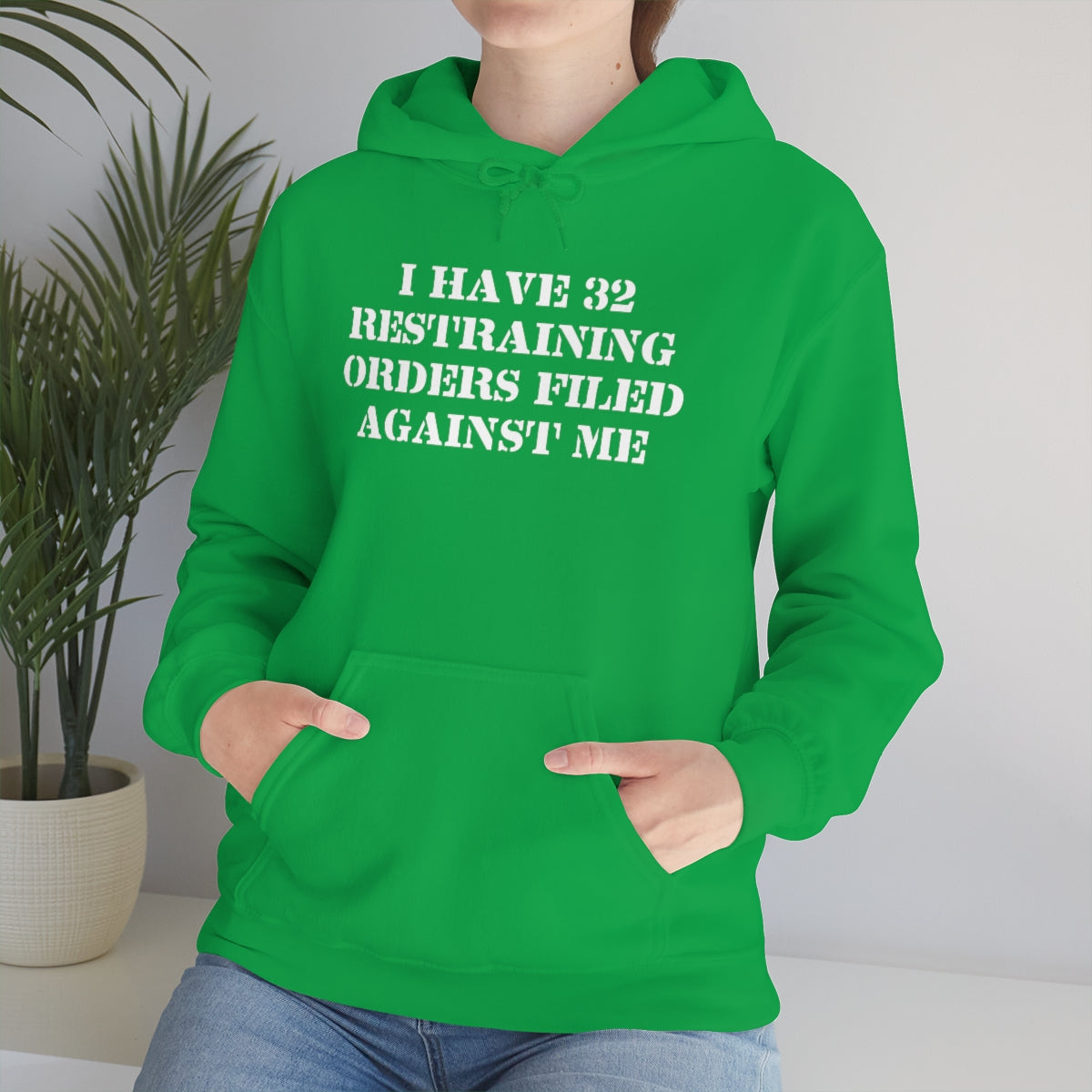 I HAVE 32 RESTRAINING  ORDERS FILED AGAINST ME HOODIE