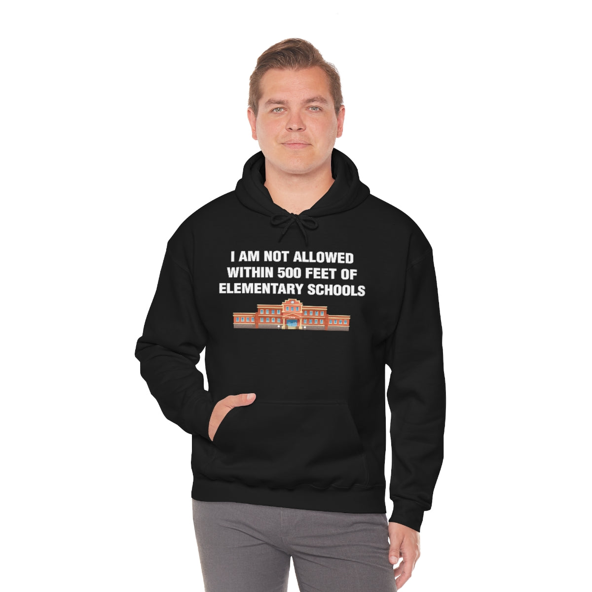 I AM NOT ALLOWED WITHIN 500 FEET OF ELEMENTARY SCHOOLS HOODIE